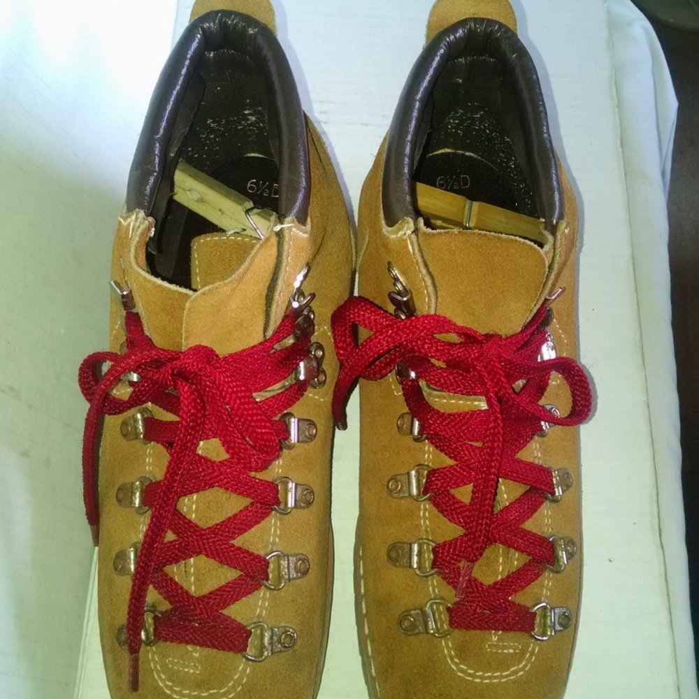 Vintage rare suede leather hiking boots shoes - Picture 2 of 12